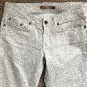 Prana Printed Skinny Pants Tan Print